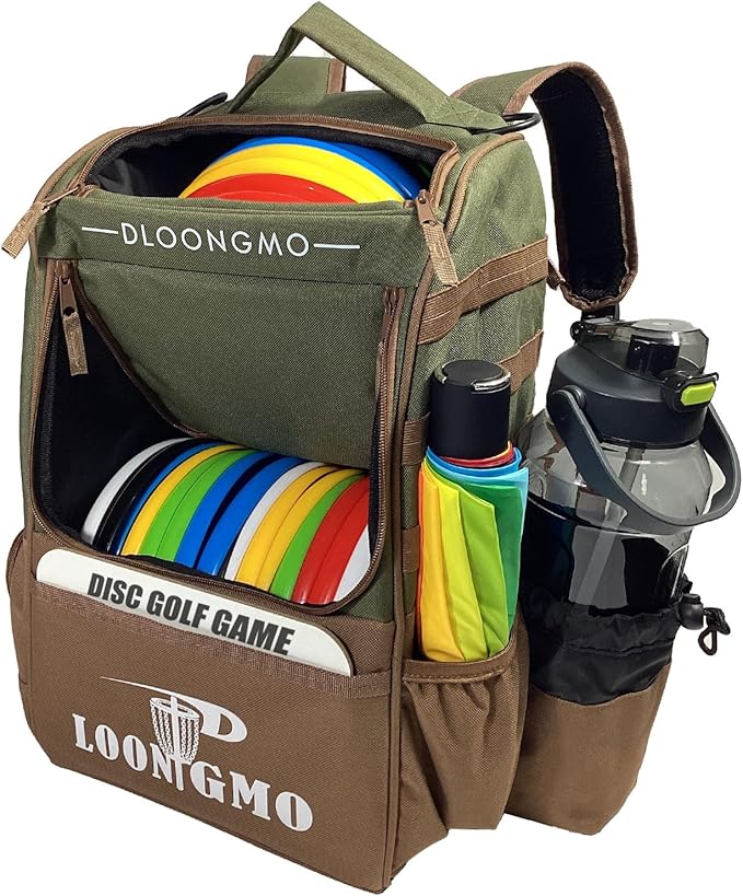 Disc Golf Bag, Durable Disc Golf Backpack Holds 22+ Discs, Large Capacity with Multiple Storage Pockets