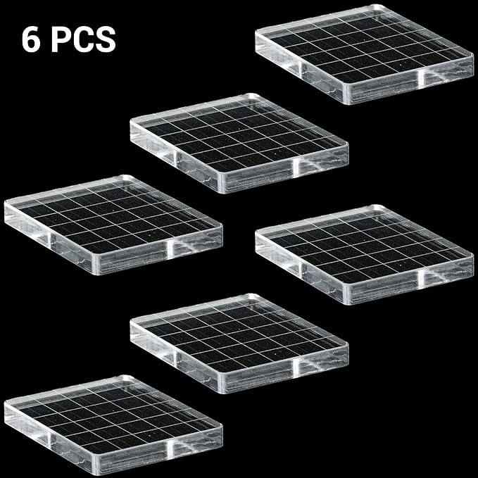 6 Pieces Stamp Block Clear Acrylic Stamping Blocks Tools Set - Image 2