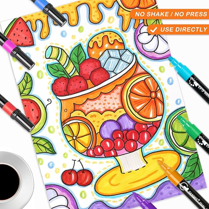 Acrylic Paint Pens Markers, 24 Colors Dual Tip Acrylic Paint Pens - Image 4