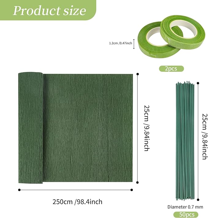 72Pcs Crepe Paper Flower DIY Kits, 20 Colors Crepe Paper Rolls 8.2ft Long 9.84 - Image 2