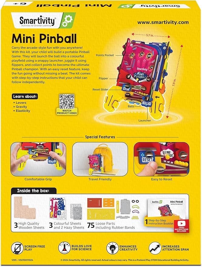 Smartivity DIY Mini Pinball for Kids Ages 6-12 Years | Build Your Own - Image 7