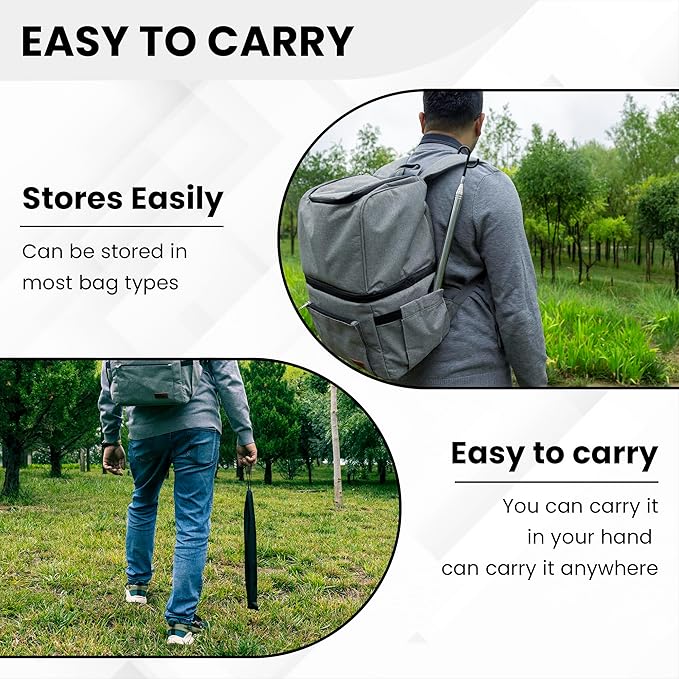 4 in 1 Disc Golf Retriever Pole 16 ft– Extendable Telescopic Disc Retriever with Durable Stainless Steel Frame Hooks & Carry Bag – Disc Golf Grabber for Getting Discs Out of Water, Trees, Bushes