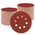 5 Inch 8 Hole Sanding Discs, Round Aluminum Oxide Sand Paper Discs by Huopueit