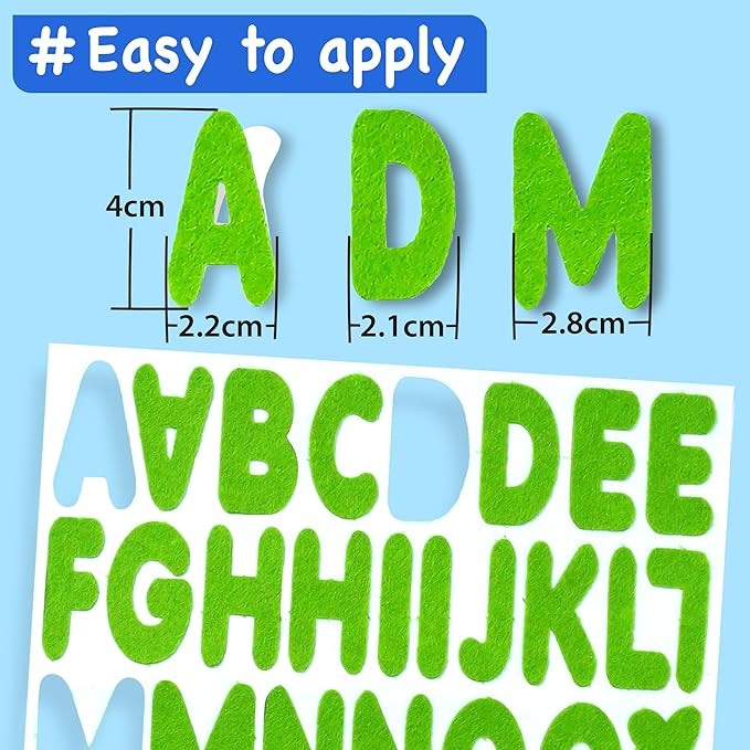EZCRA Felt Alphabet Stickers, Large Self-Adhesive A-Z Puffy Letters - Image 3