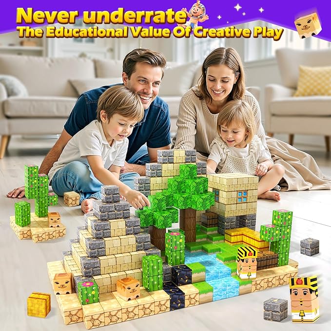 Large Magnetic Blocks Kids Toys, Sensory Learning Toys, Mine Magworld Building - Image 6