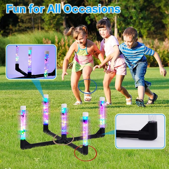 Outdoor Games Ring Toss Games Glow in Dark, Yard Games - Image 4