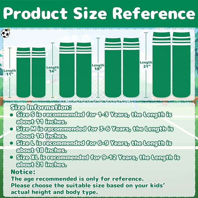 Olreco 1 Pack Toddler Kids Youth Soccer Socks Girls Boys Baseball Socks Youth Knee High Softball Football Accessories Cotton