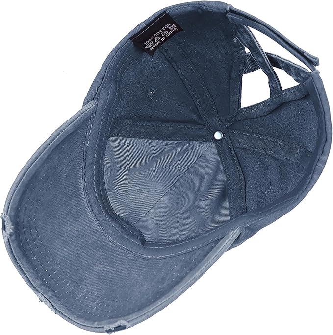 Womens Criss Cross Ponytail Baseball Cap Distressed Ponytail Hat High Messy Bun Trucker Ponycap for Outdoor Sports