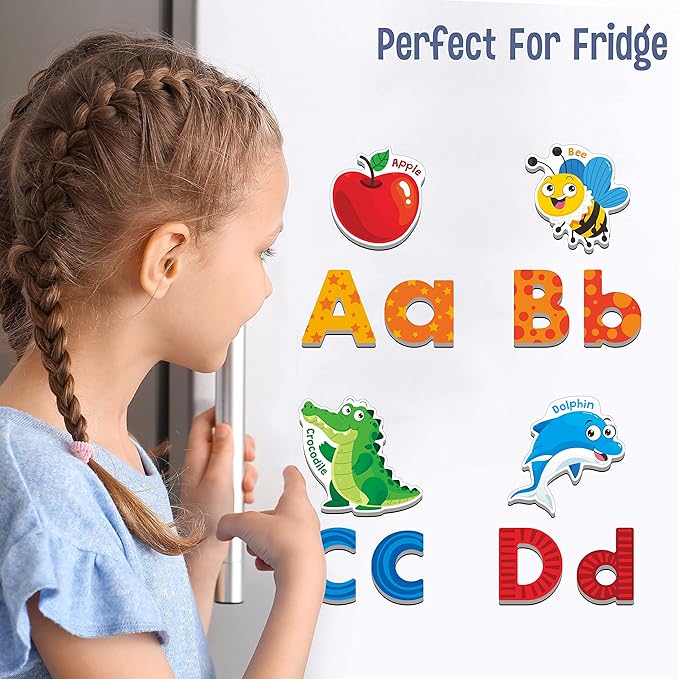 78 Magnetic Alphabet, 26 Uppercase, 26 Lowercase Letters & 26 Object Patterns - Image 5
