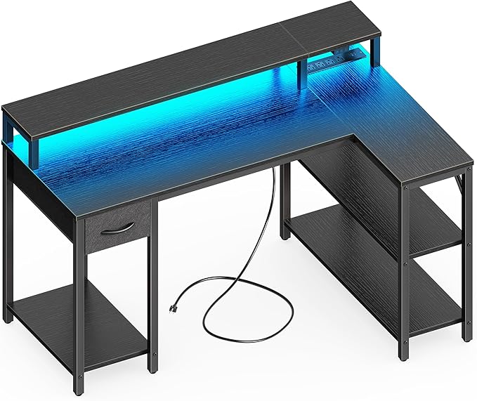 SUPERJARE Reversible L Shaped Gaming Desk by SUPERJARE