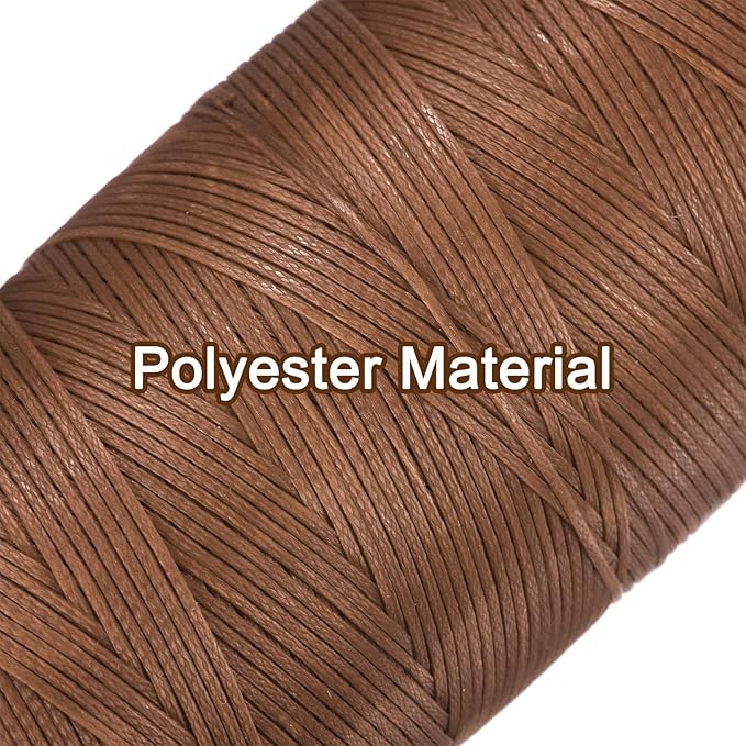uxcell Leather Sewing Waxed Thread, 284 Yards / 260m 0.8mm 150D Flat Polyester - Image 3