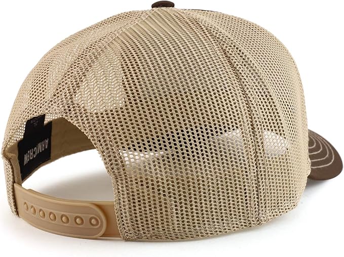 Armycrew Oversize XXL Low Profile Two Tone Mesh Back Trucker Baseball Cap