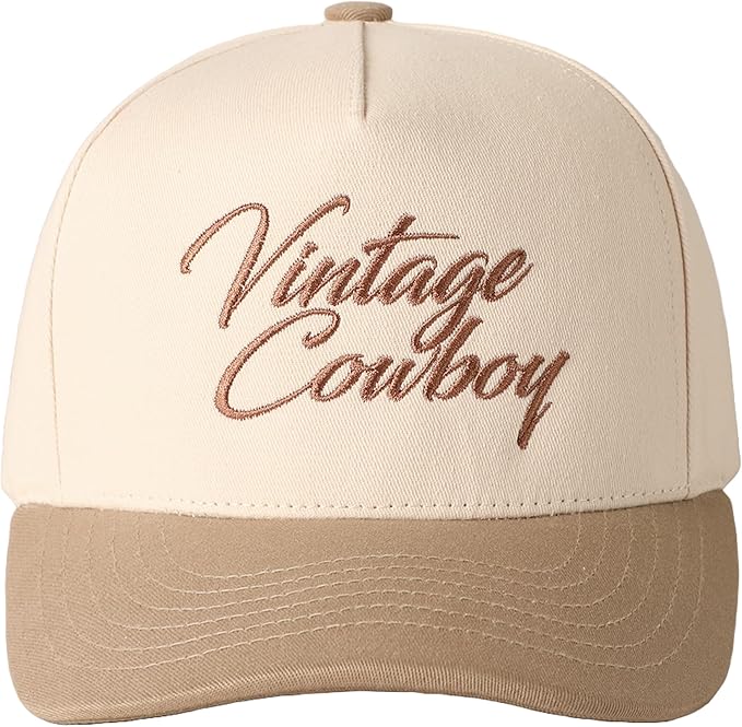 MIRMARU Two-Tone Vintage Canvas Trucker Hats for Men & Women, Adjustable Size Baseball Caps with Trendy Embroidered Design