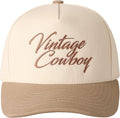 MIRMARU Two-Tone Vintage Canvas Trucker Hats for Men & Women, Adjustable Size Baseball Caps with Trendy Embroidered Design