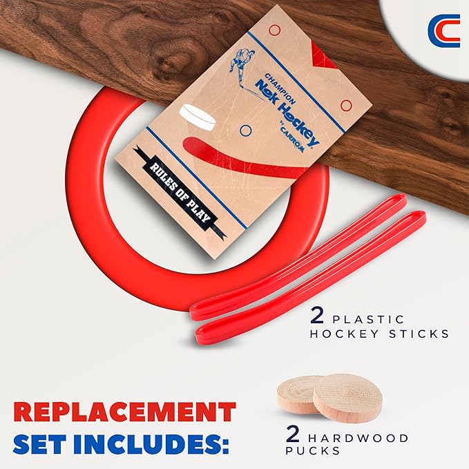 Carrom Champion Nok Hockey Game Equipment Set — Includes 2 Sticks and 2 Wood - Image 2