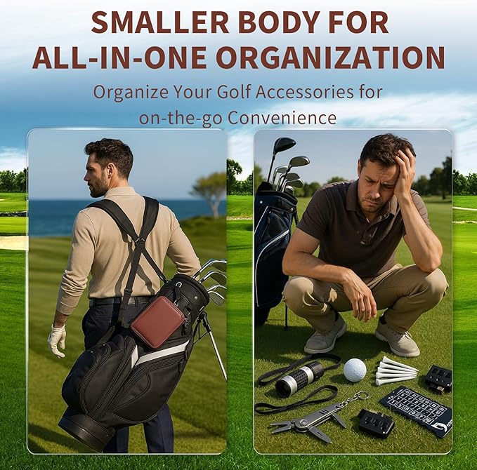Golf Accessories Gifts for Men - Golfing Essentials Kit for Beginner Golfers with Balls Tees Golf Ball Clamp Rangefinder Scorer Cleaning Brush Multifunctional Divot Knife Gifts for Women Men