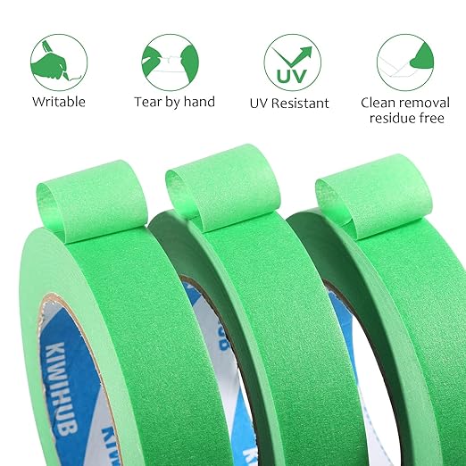 Green Painters Tape, 1 inch x 60 Yards x 10 Rolls - Image 4