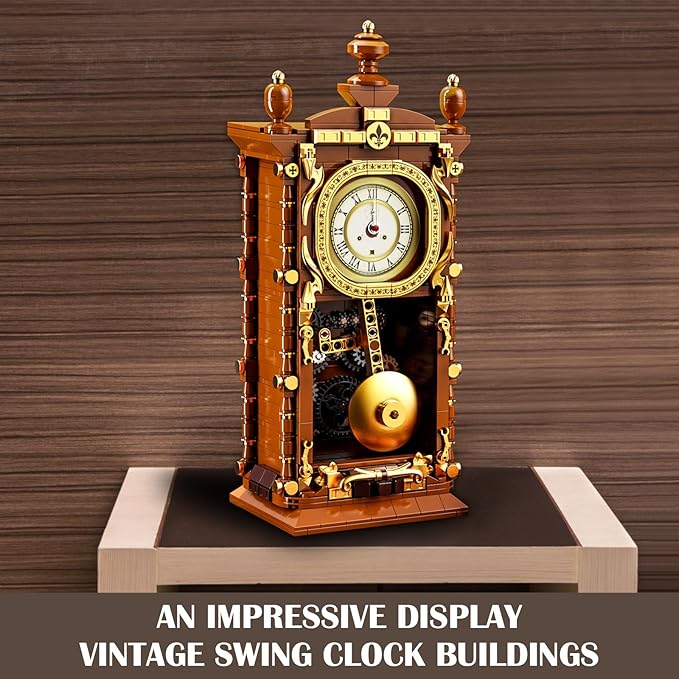 Retro Swing Clock Building Blocks Set, Vintage Pendulum Clock - Image 6