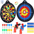 Magnetic Dart Board for Kids-12Magnetic Dart/Sticky Balls Or 2 Toy Gun+40 Foam by moopok