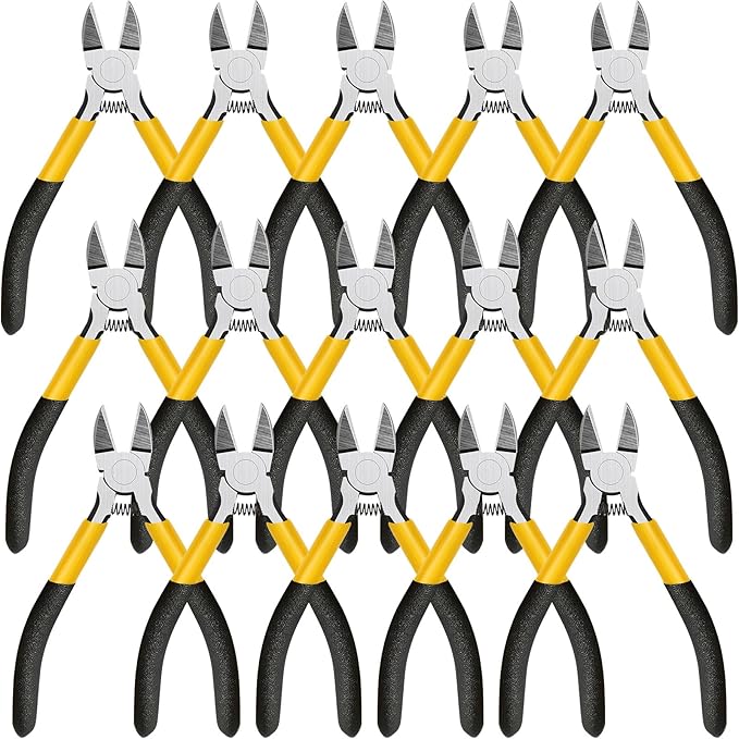 Lasnten 15 Pcs 5" Wire Cutters Precision Cutting Pliers Side Diagonal Cutters by Lasnten