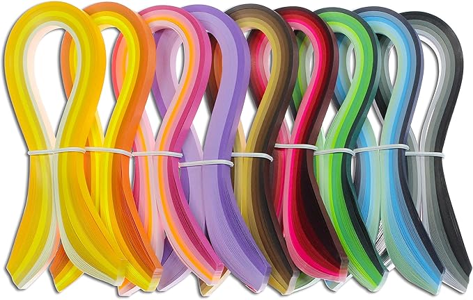 Zorfeter 9 Sets Multi-Color Quilling Paper Strips Kits 900 Strips 42 Colors - Image 7