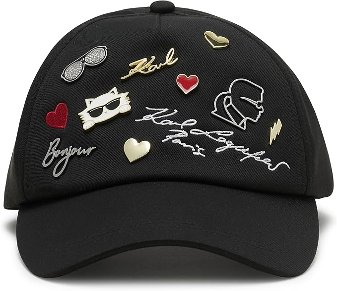 Karl Lagerfeld Paris Womens Charms Baseball Cap Pins Hat