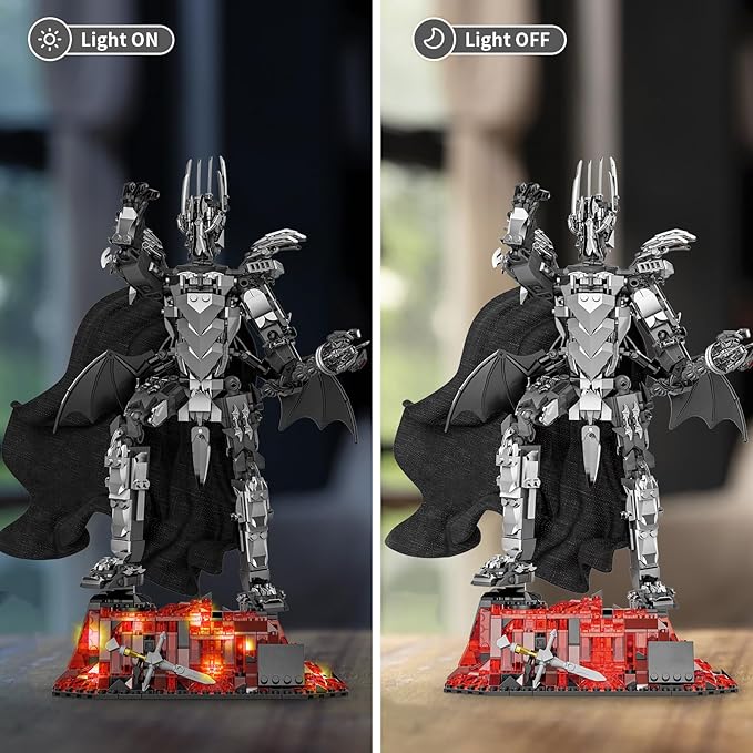 Dark Lord Building Set with Light Magma Base, Creative Demon Mech Display Model - Image 2