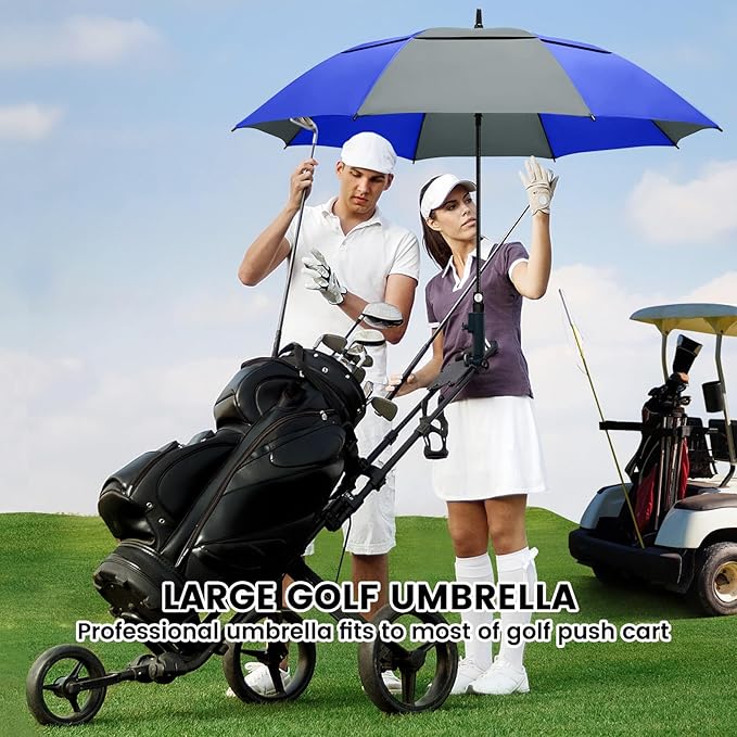 ZOMAKE Golf Umbrella Windproof, Extra Large Oversized Heavy Duty Double Canopy for Rain, Sports Games & Push Cart(51/54/62/68/72Inch)