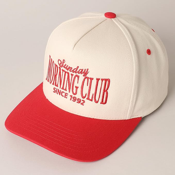 MIRMARU Two-Tone Vintage Canvas Trucker Hats for Men & Women, Adjustable Size Baseball Caps with Trendy Embroidered Design