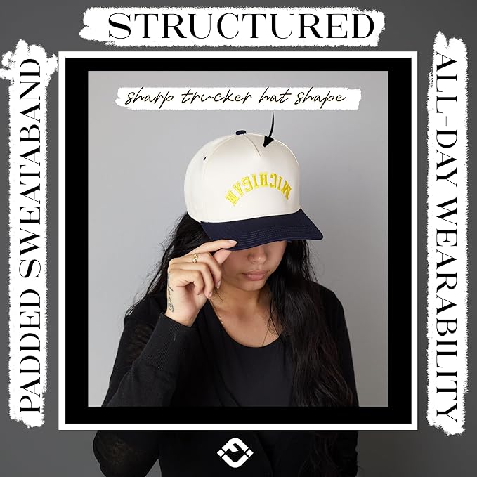 Funky Junque Trucker Hat Women Men 2-Tone Baseball Cap – Vintage Western Style Embroidered Snapback, Premium Cotton Blend