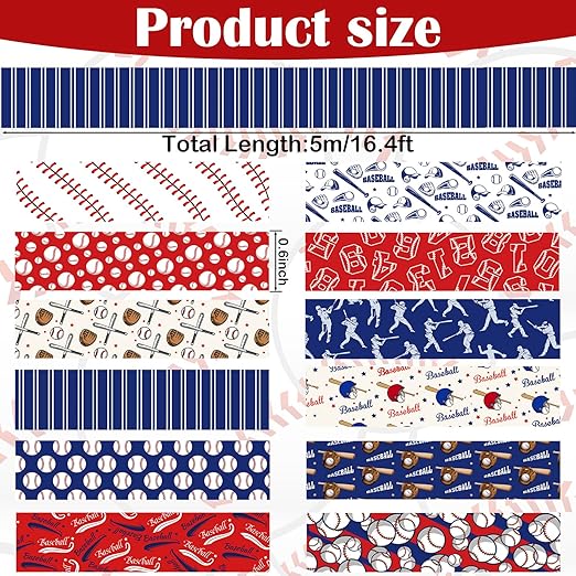 12 Rolls Baseball Washi Tape, Sport Masking Tape, Stadium Decorative Tapes - Image 2