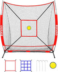 Zonlolo 6 x 6 FT Baseball Net with 3 Diffferent Targets, Portable Practice Net for Batting，Hitting，Pitching and Throwing,Compact Package with Small Carrying Bag，Great for Kids