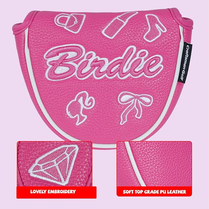 Craftsman Golf Lipstick Diamond Handbag Bow Pink 460 CC Golf Driver Headcover Mallet Blade Putter Covers Gift for Women