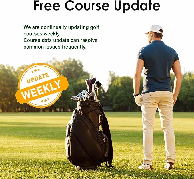 CANMORE TW353 Golf GPS Watch for Men and Women, High Contrast LCD Display, Free Update Over 41,000 Preloaded Courses Worldwide, Lightweight Essential Golf Accessory for Golfers, Turquoise/Gray