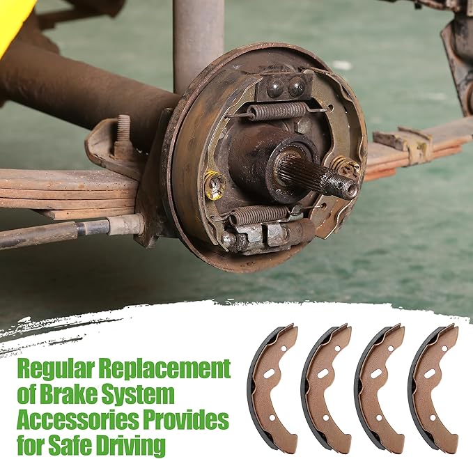 10L0L Golf Cart Brake Shoes,Brake Pads and Bendex Drum Spring Kit for Yamaha 1993-Up G14, G16, G19-G22 and 1996-Up TXT/EZGO/ST350/Workhorse/Medalist 1997 UP OEM 27943G01 27945G01 70794G01 70795G01