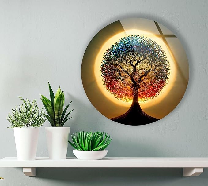 My Photostation.com 27.5'' Diameter Life of Tree Round Glass Wall Art Tempered - Image 7