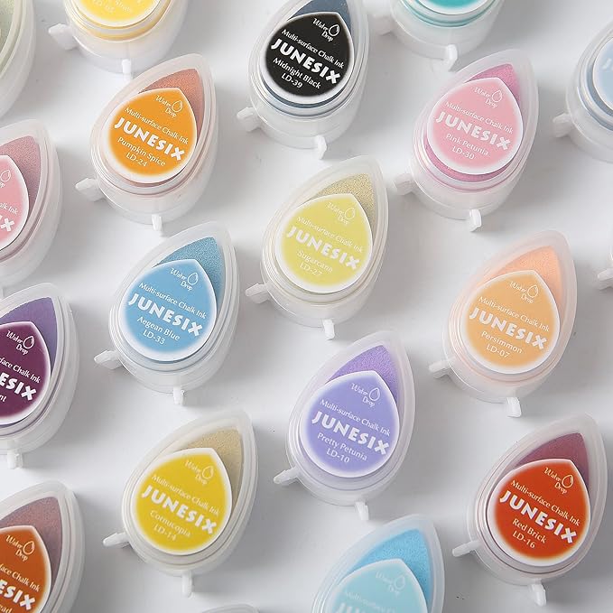 Stamp Pad, 17 Colors Water Drop Pigment Ink Pads by Daybreak+Craft