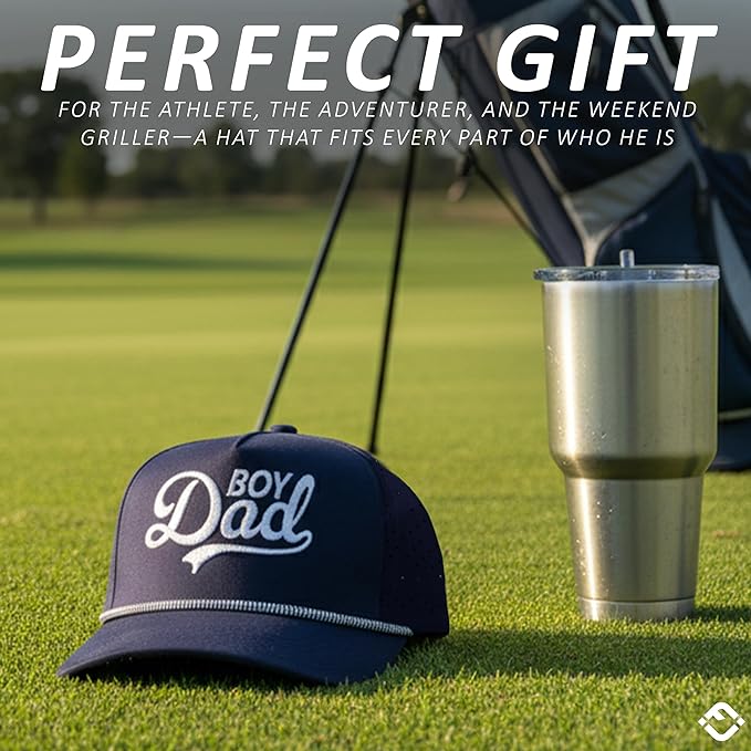 Funky Junque Performance Waterproof Golf Rope Hat – Cool Breathable Workout 5 Panel Snapback Cap for Men