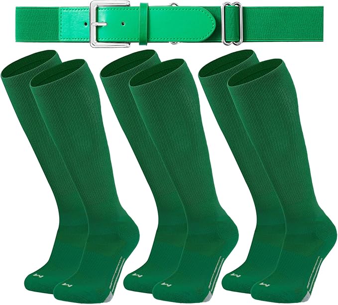 Youth Elite Baseball/Softball Socks & Belt Combo (3 Pairs of Socks with 1 Belt)