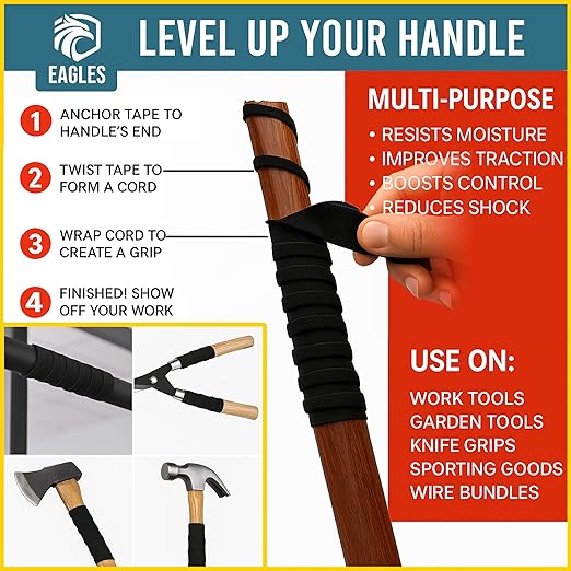 EAGLES Hockey Tape Multipurpose Cloth Tape Roll for Lacrosse Baseball & Softball Bats, Rackets, Pullup Bars, Gardening Tools, Sports Gift Perfect for Wrist, Ankle, Foot, Knee and Hand Taping