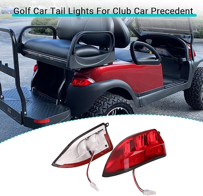 10L0L Golf Cart Tail Lights for Club Car Precedent 2004-Up and Tempo 2018-Up Models - Replacement Taillight Driver and Passenger Rear Lights 12V with 3 Pin Molex Quick Connector Wired