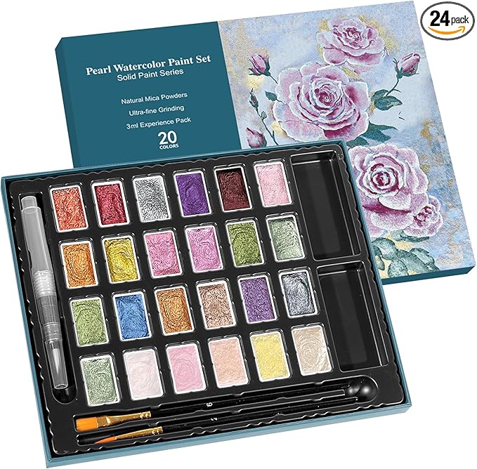 3ml Glitter Watercolor Paint Set by CraftyManor