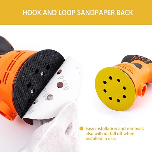 75PCS Gold Sanding Discs Set, 5-Inch 8-Hole Sandpaper - Image 4
