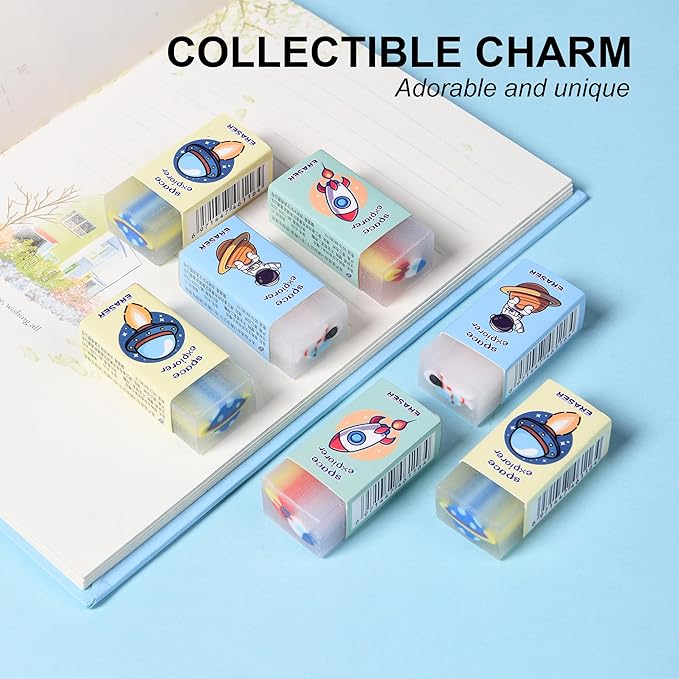 18Pcs Cute Outer Space Themed Erasers - Image 4