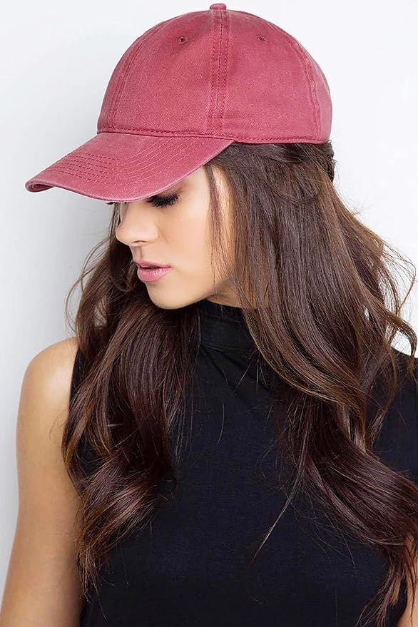 Eohak Ponytail Baseball Hat Distressed Retro Washed Womens Twill