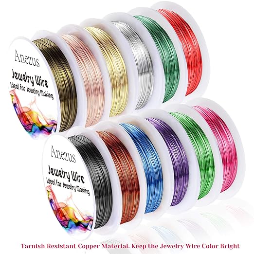 Anezus 12 Rolls Jewelry Wire Craft Wire Tarnish Resistant Beading Wire - Image 4