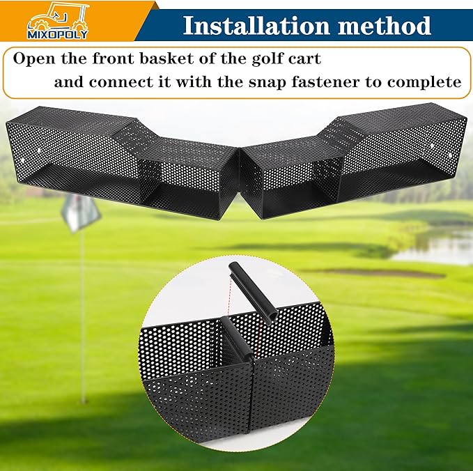 Golf Cart Front Inner Basket for EZGO TXT/RXV 2008-up, Solid Dash Storage Tray Organizer, Sturdy and No Rattles