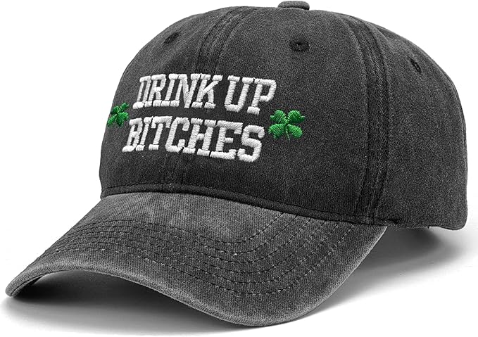 St Patricks Day hat Green Baseball Cap Shamrock Embroidered for man Women Funny