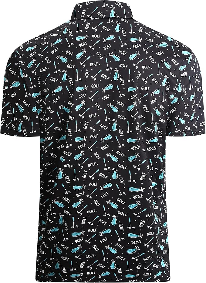 Damipow Premium Golf Shirts for Men Dry Fit Performance Polo Short Sleeve Collared Shirt