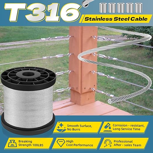 316 Stainless Steel Cable, 600FT 1/32IN Wire Rope - Image 5